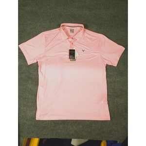 Callaway Opti-Dri Moisture Wicking Men's Polo Pink Geometric Size XL